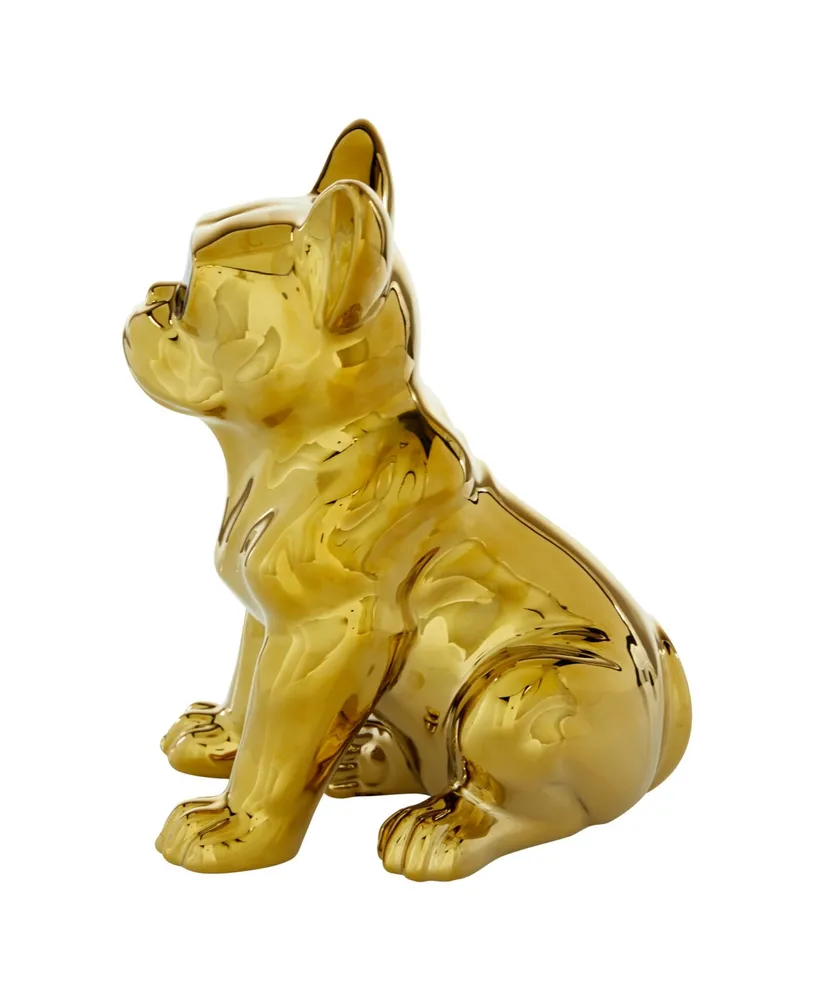 CosmoLiving by Cosmopolitan Ceramic Glam Dog Sculpture, 12" x 6" - Gold