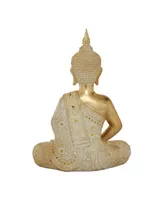 Glam Buddha Sculpture, 20" x 14" - Gold