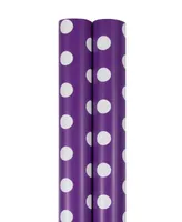 Jam Paper Gift Wrap 50 Square Feet Polka Dot Wrapping Paper Rolls, Pack of 2