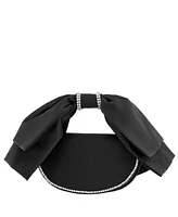 Women's Crystal Trim Satin Bow Clutch Bag