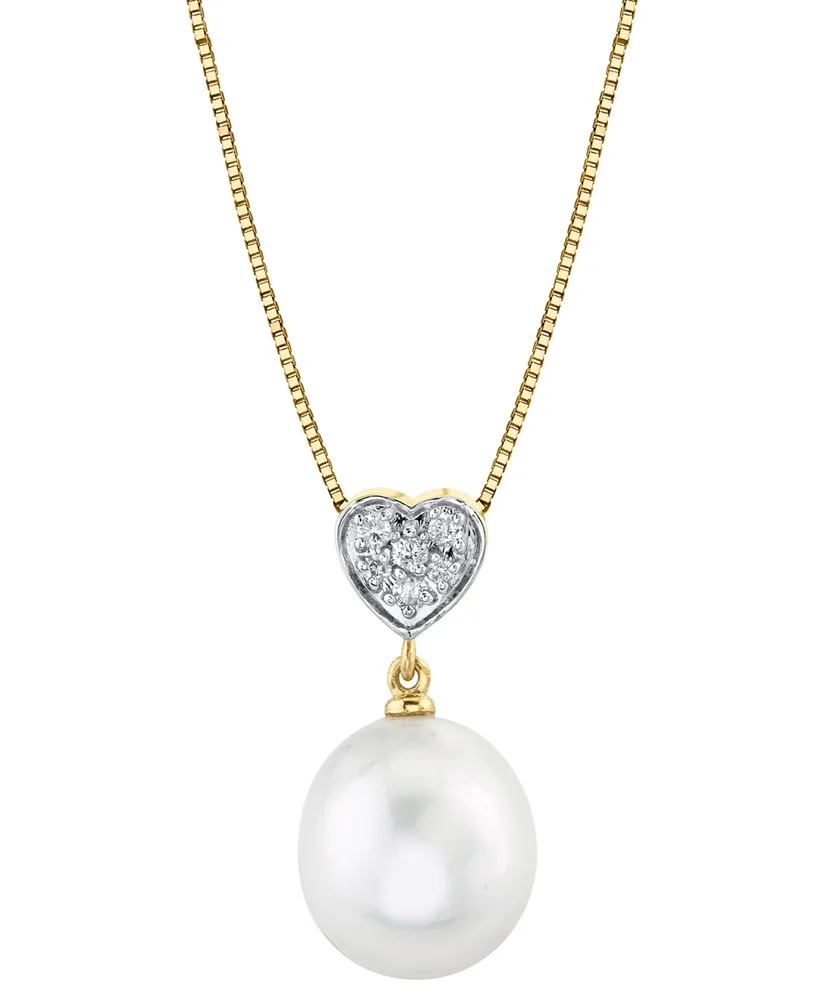 Macy's Pearl Necklace, 14k Gold Cultured Freshwater Pearl Pendant (11mm) -  Macy's