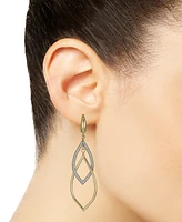 Glitter Orbital Drop Earrings in 10k Gold