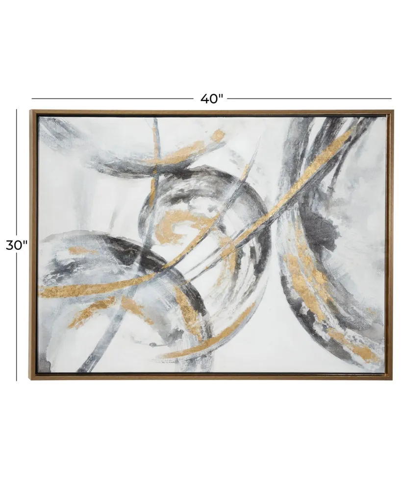 CosmoLiving by Cosmopolitan Gold Contemporary Abstract Canvas Wall Art, 30" x 40"
