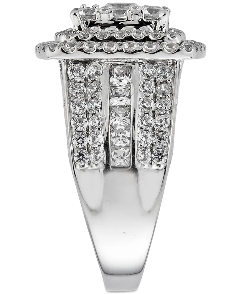 Diamond Cushion Cluster Ring (3 ct. t.w.) in 14k White Gold