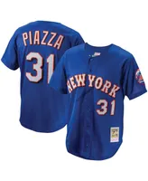 Men's Mike Piazza Royal New York Mets Cooperstown Collection Mesh Batting Practice Button-Up Jersey