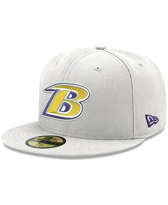 Men's White Baltimore Ravens Omaha Lettermark 59FIFTY Fitted Hat