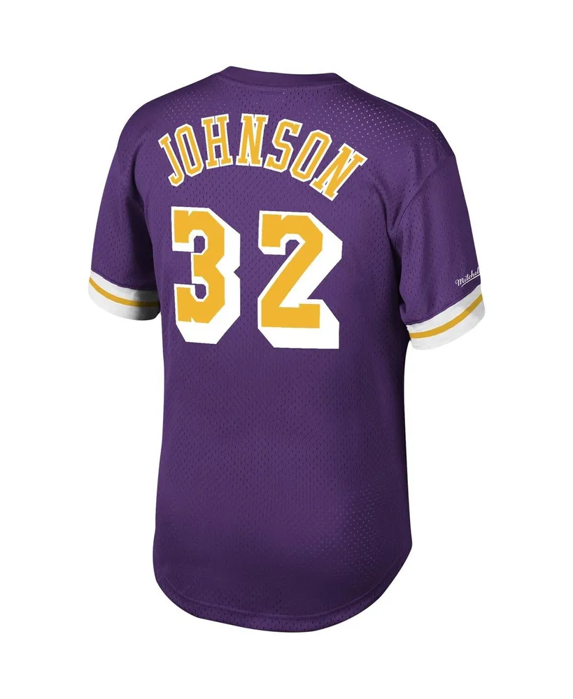 Men's Magic Johnson Purple Los Angeles Lakers Mesh T-shirt