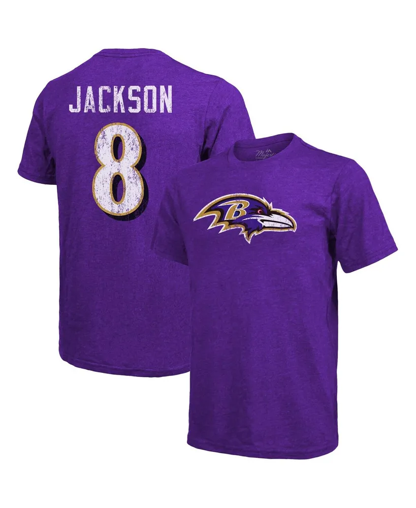 Men's Lamar Jackson Purple Baltimore Ravens Tri-Blend Name and Number T-shirt
