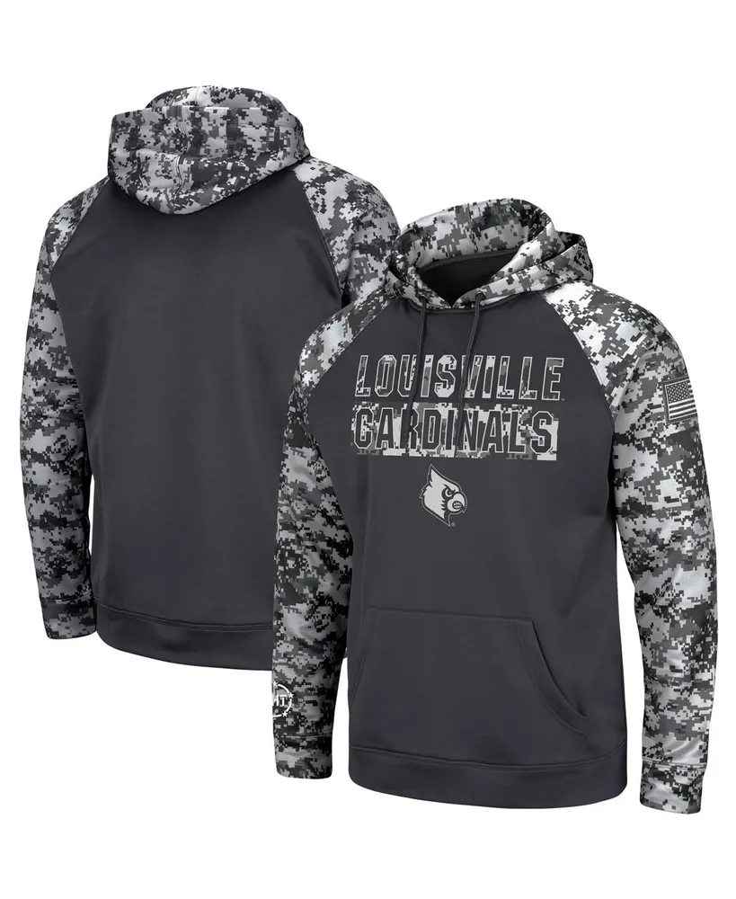 Men's Charcoal Louisville Cardinals Oht Military-Inspired Appreciation Digital Camo Pullover Hoodie