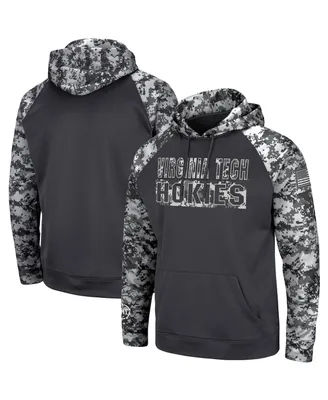 Men's Charcoal Virginia Tech Hokies Oht Military-Inspired Appreciation Digital Camo Pullover Hoodie