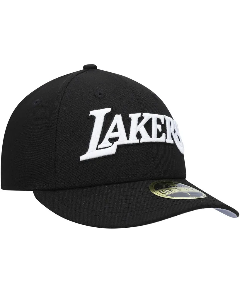 Men's Black Los Angeles Lakers Team Logo Low Profile 59FIFTY Fitted Hat