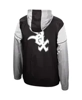 Men's Black Chicago White Sox Highlight Reel Windbreaker Half-Zip Hoodie Jacket