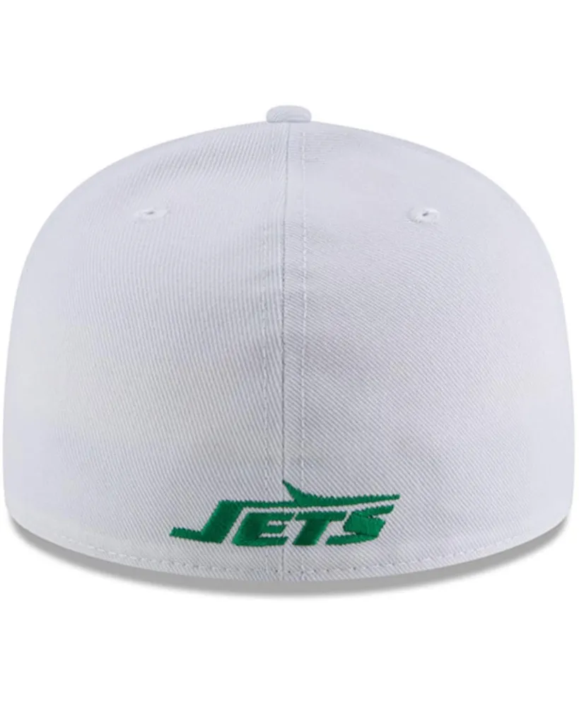 Men's White New York Jets Throwback Logo Omaha 59FIFTY Fitted Hat