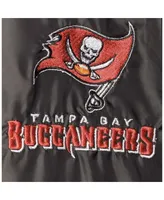 Men's Black Tampa Bay Buccaneers Coaches Classic Raglan Full-Snap Windbreaker Jacket