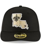 Men's Black New Orleans Saints Alternate Logo Omaha Low Profile 59FIFTY Fitted Hat