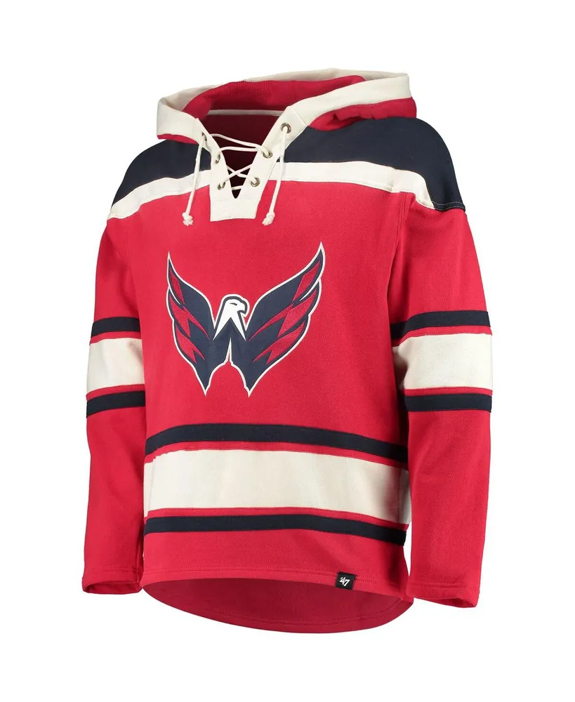 Men's Red Washington Capitals Superior Lacer Logo Pullover Hoodie