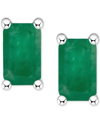 Tanzanite Stud Earrings (1/2 ct. t.w.) 14k White Gold (Also Emerald, Sapphire & Ruby)