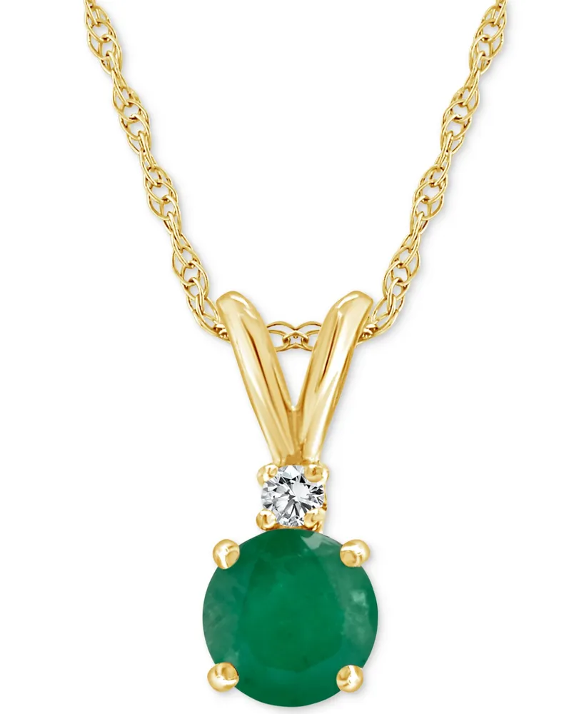 Sapphire (5/8 ct. t.w.) & Diamond Accent 18" Pendant Necklace 14k Gold (Also Emerald Ruby)