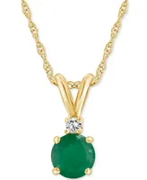 Sapphire (5/8 ct. t.w.) & Diamond Accent 18" Pendant Necklace 14k Gold (Also Emerald Ruby)