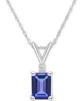 Tanzanite (1 ct. t.w.) & Diamond Accent 18" Pendant Necklace 14k Gold or White