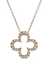 Diamond Clover 18" Pendant Necklace (1/3 ct. t.w.) in 14k Rose Gold