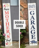 Glitzhome 42" Double Sided Wooden Porch Mother's Day and Father's Day Decor