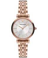 Emporio Armani Women's Rose Gold-Tone Stainless Steel Bracelet Watch 32mm