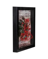 14" Framed 3D Have a Holly Jolly Christmas Led Christmas Box Decor