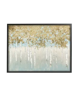 Stupell Industries Abstract Gold-Tone Tree Landscape Painting Black Framed Giclee Texturized Art, 16" x 20" - Multi