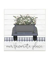 Stupell Industries Favorite Place Truck Wood Texture Blue Word Design Wall Plaque Art, 12" x 12" - Multi