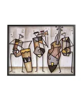 Stupell Industries Musical Trio Abstract Modern Painting Black Framed Giclee Texturized Art, 24" x 30"