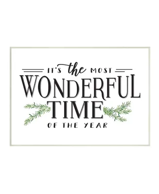 Stupell Industries Most Wonderful Time Christmas Holiday Word Design Wall Plaque Art, 13" x 19" - Multi