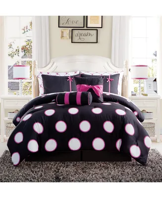 Vcny Home Sophie Polka Dot Bed in a Bag Piece Comforter Set
