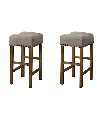 Janet Driftwood Transitional Counterheight Stools, Set of 2