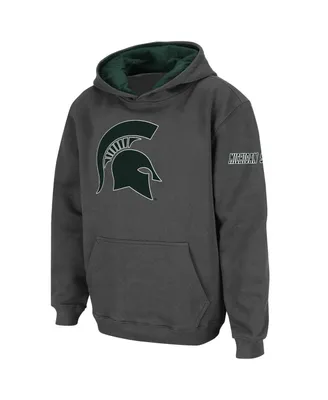 Big Boys Charcoal Michigan State Spartans Big Logo Pullover Hoodie