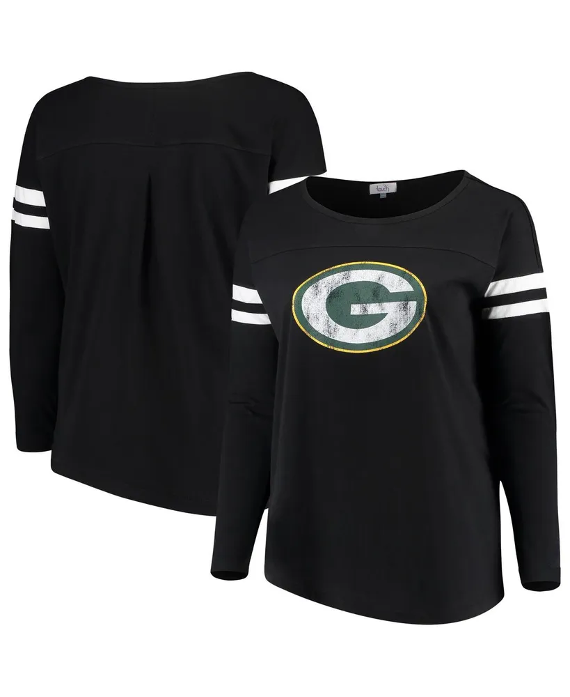 Women's New Era Green Green Bay Packers Crop Long Sleeve T-Shirt