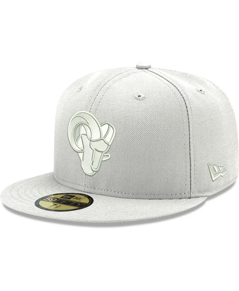 Men's Los Angeles Rams White on White Ram Head 59FIFTY Fitted Hat