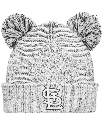 Women's Gray St. Louis Cardinals Dual Cuffed Knit Hat with Poms