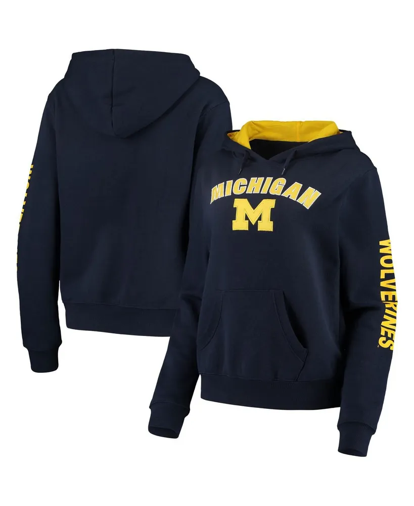 Women's Navy Michigan Wolverines Loud and Proud Pullover Hoodie