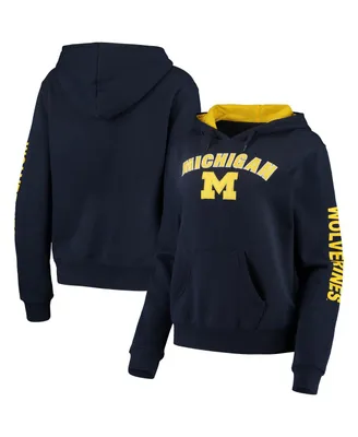 Women's Navy Michigan Wolverines Loud and Proud Pullover Hoodie