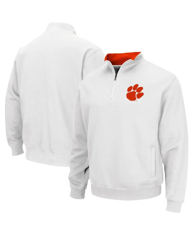 Men's White Clemson Tigers Tortugas Logo Quarter-Zip Pullover Jacket