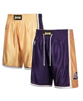 Men's Kobe Bryant Gold-Tone and Purple Los Angeles Lakers Authentic Reversible Shorts - Gold