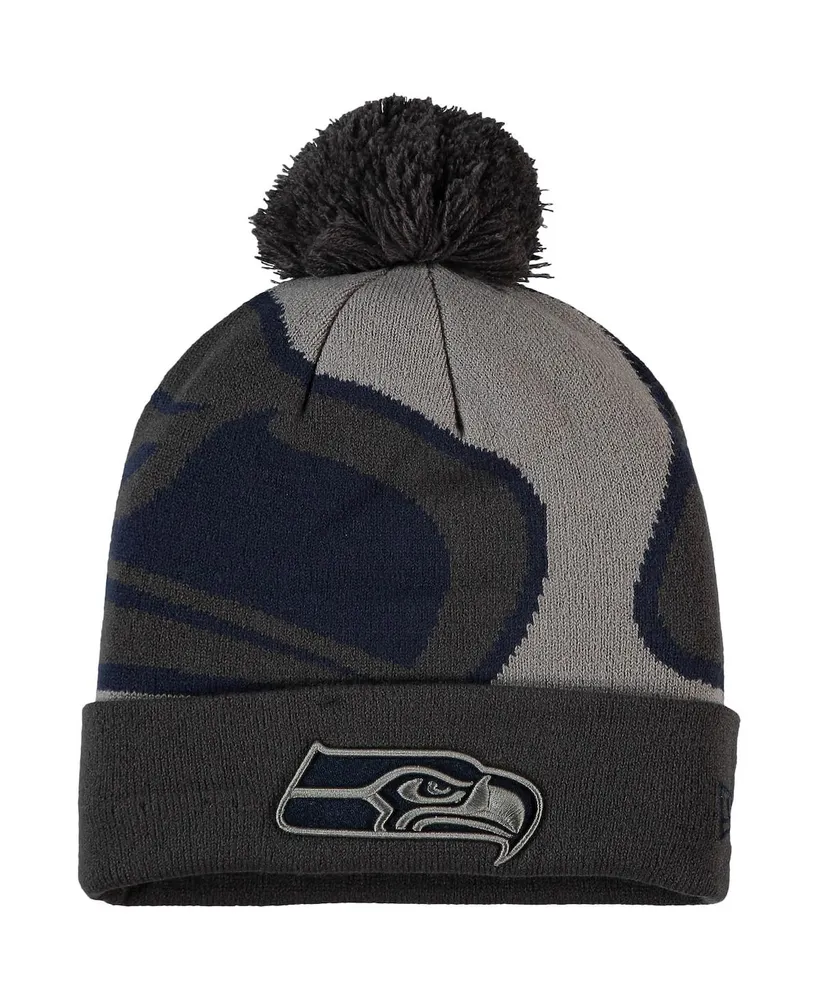 Men's Graphite Seattle Seahawks Logo Whiz Redux Cuffed Knit Hat