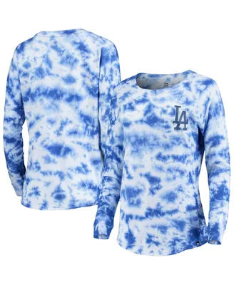 Women's Royal Los Angeles Dodgers Tie-Dye Long Sleeve T-shirt