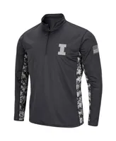 Men's Charcoal Illinois Fighting Illini Oht Military-Inspired Appreciation Digi Camo Quarter-Zip Jacket