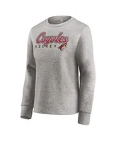 Women's Heathered Gray Arizona Coyotes Fan Favorite Script Pullover Sweatshirt