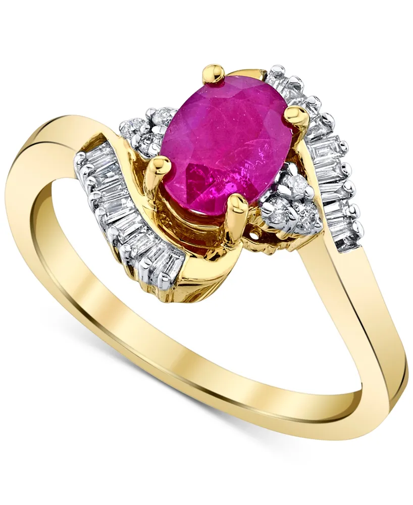 Macy's Ruby (1 ct. t.w.) & Diamond (1/5 ct. t.w.) Ring in 10k Gold