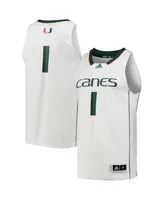 Adidas Men's Number 1 Miami Hurricanes Team Swingman Basketball Jersey