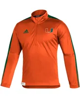 Men's adidas Orange Miami Hurricanes 2021 Sideline Quarter-Zip Jacket