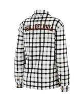 Women's Wear by Erin Andrews Oatmeal Philadelphia Flyers Plaid Button-Up Shirt Jacket